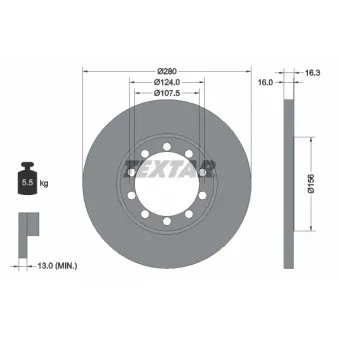 Jeu de 2 disques de frein arrière TEXTAR 92152003