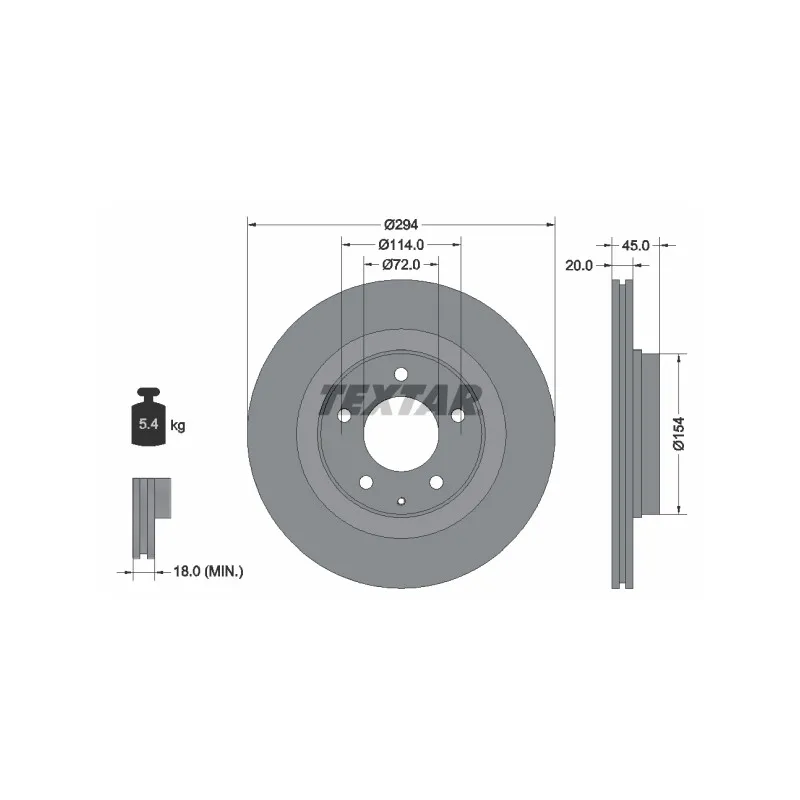 Jeu de 2 disques de frein arrière TEXTAR 92152800