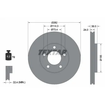 Jeu de 2 disques de frein avant TEXTAR 92153100