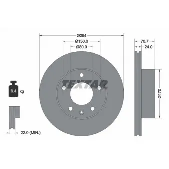 Jeu de 2 disques de frein avant TEXTAR 92153400