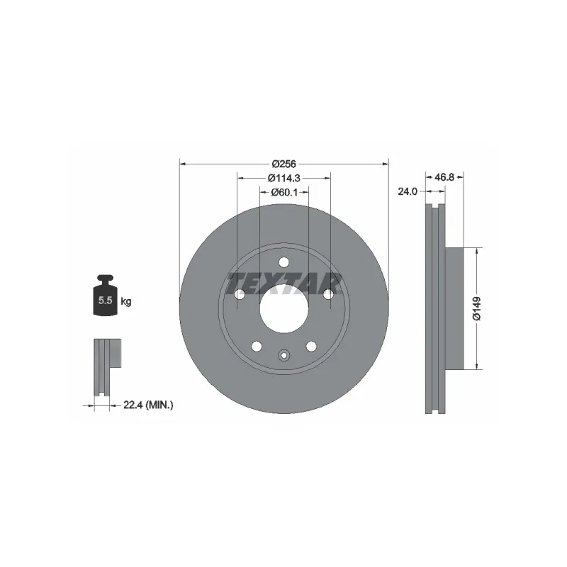 Jeu de 2 disques de frein avant TEXTAR 92155600