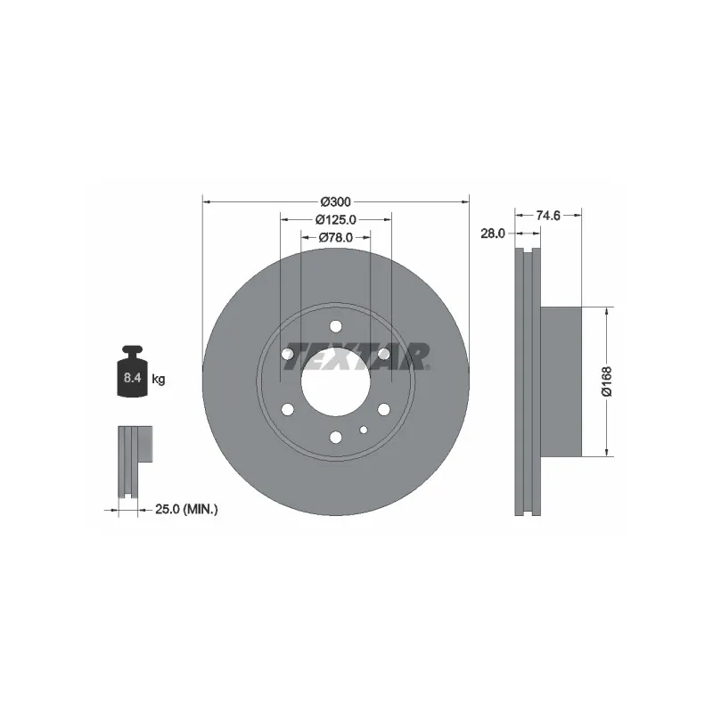 Jeu de 2 disques de frein avant TEXTAR 92155900
