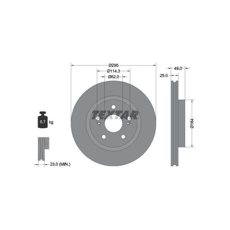 Jeu de 2 disques de frein avant TEXTAR 92156503
