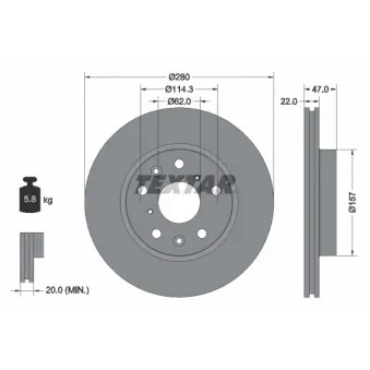 Jeu de 2 disques de frein avant TEXTAR 92156600