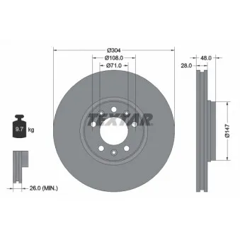 Jeu de 2 disques de frein avant TEXTAR 92157003
