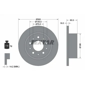 Jeu de 2 disques de frein arrière TEXTAR 92157600