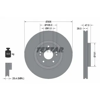 Jeu de 2 disques de frein avant TEXTAR