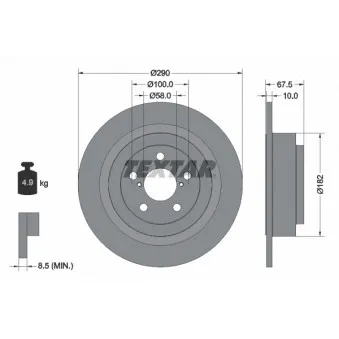 Jeu de 2 disques de frein arrière TEXTAR 92158800