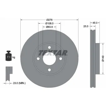 Jeu de 2 disques de frein avant TEXTAR 92159003