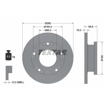 Jeu de 2 disques de frein arrière TEXTAR