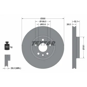 Jeu de 2 disques de frein avant TEXTAR 92159205