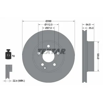 Jeu de 2 disques de frein avant TEXTAR 92159603