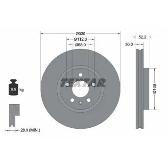 Jeu de 2 disques de frein avant TEXTAR 92160005