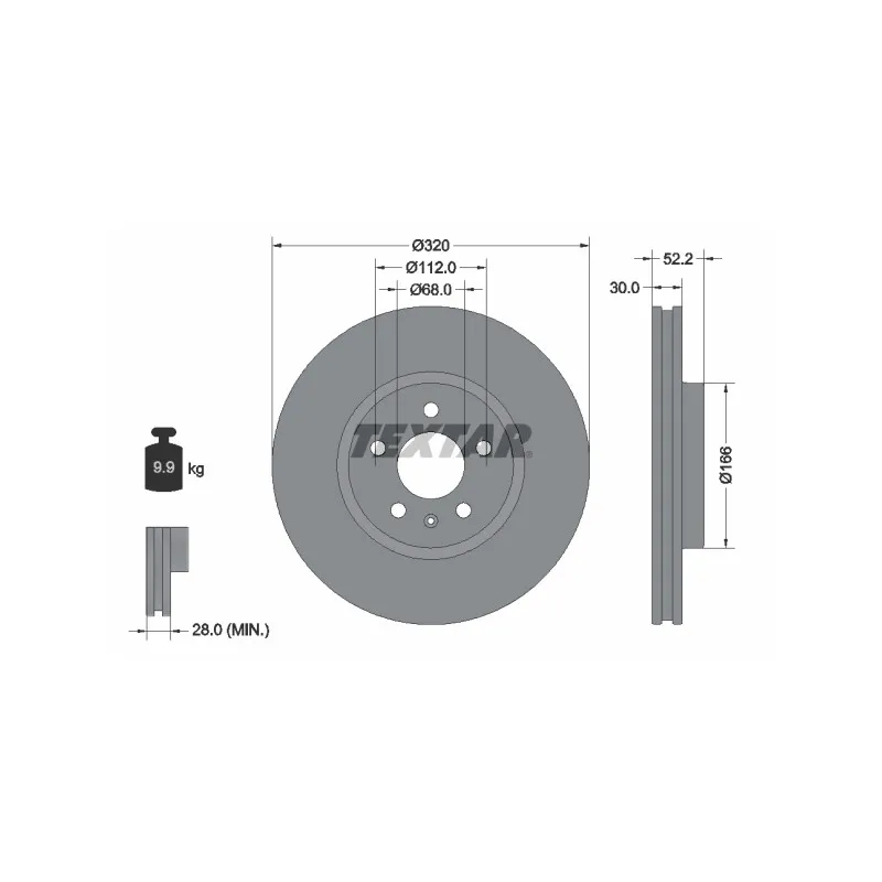 Jeu de 2 disques de frein avant TEXTAR 92160005