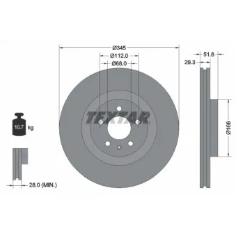 Jeu de 2 disques de frein avant TEXTAR 92160205