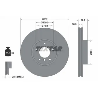 Jeu de 2 disques de frein avant TEXTAR 92160805