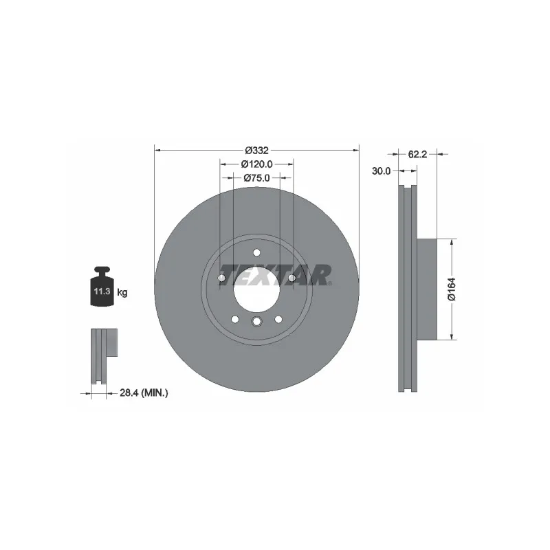 Jeu de 2 disques de frein avant TEXTAR 92160805