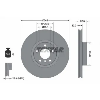 Jeu de 2 disques de frein avant TEXTAR 92160905