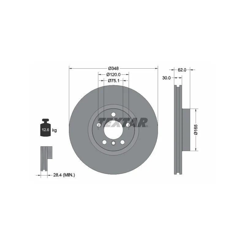 Jeu de 2 disques de frein avant TEXTAR 92160905