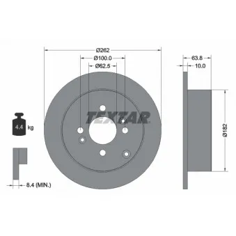 Jeu de 2 disques de frein arrière TEXTAR 92161303