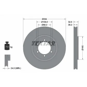 Jeu de 2 disques de frein avant TEXTAR 92162600