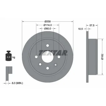 Jeu de 2 disques de frein arrière TEXTAR 92163000