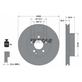 Jeu de 2 disques de frein avant TEXTAR 92163205