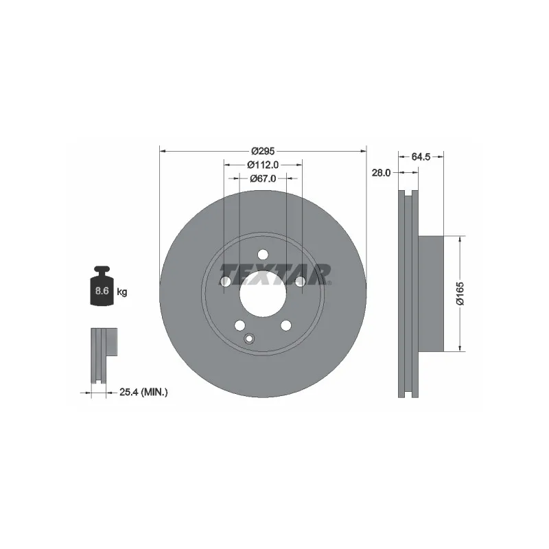 Jeu de 2 disques de frein avant TEXTAR 92163205