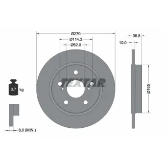Jeu de 2 disques de frein arrière TEXTAR 92164003