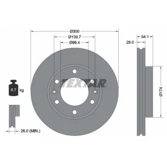 Jeu de 2 disques de frein avant TEXTAR 92164500