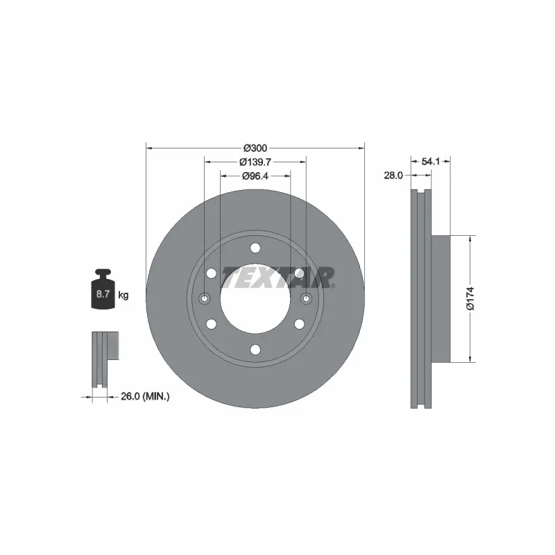 Jeu de 2 disques de frein avant TEXTAR 92164500