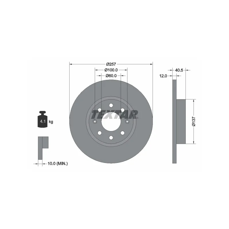 Jeu de 2 disques de frein avant TEXTAR 92164603