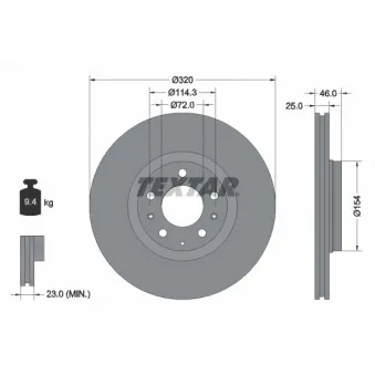 Jeu de 2 disques de frein avant TEXTAR