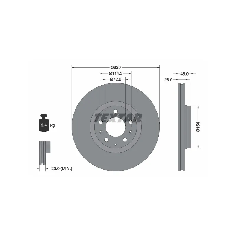Jeu de 2 disques de frein avant TEXTAR 92166300