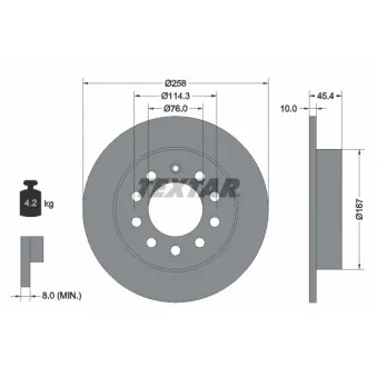 Jeu de 2 disques de frein arrière TEXTAR 92166700