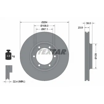Jeu de 2 disques de frein avant TEXTAR 92166900