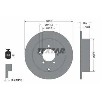 Jeu de 2 disques de frein arrière TEXTAR 92167003