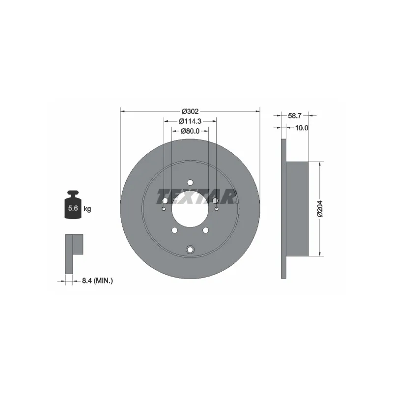 Jeu de 2 disques de frein arrière TEXTAR 92167003