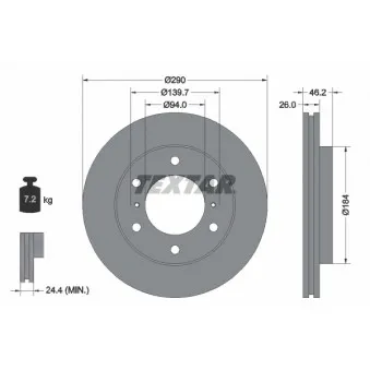 Jeu de 2 disques de frein avant TEXTAR 92167103