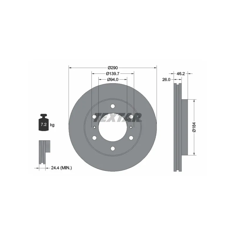 Jeu de 2 disques de frein avant TEXTAR 92167103