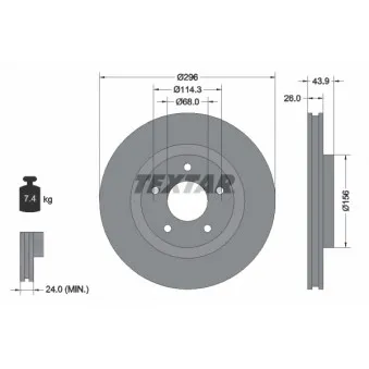 Jeu de 2 disques de frein avant TEXTAR 92167403