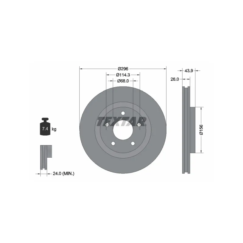 Jeu de 2 disques de frein avant TEXTAR 92167403