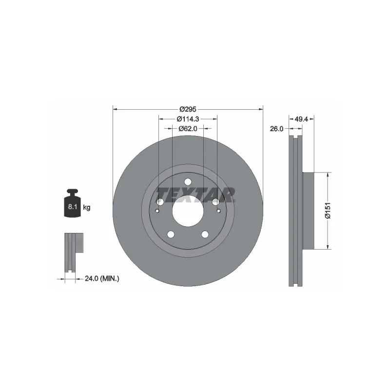 Jeu de 2 disques de frein avant TEXTAR 92168003