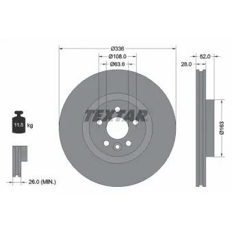 Jeu de 2 disques de frein avant TEXTAR 92168203
