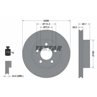 Jeu de 2 disques de frein avant TEXTAR 92169003