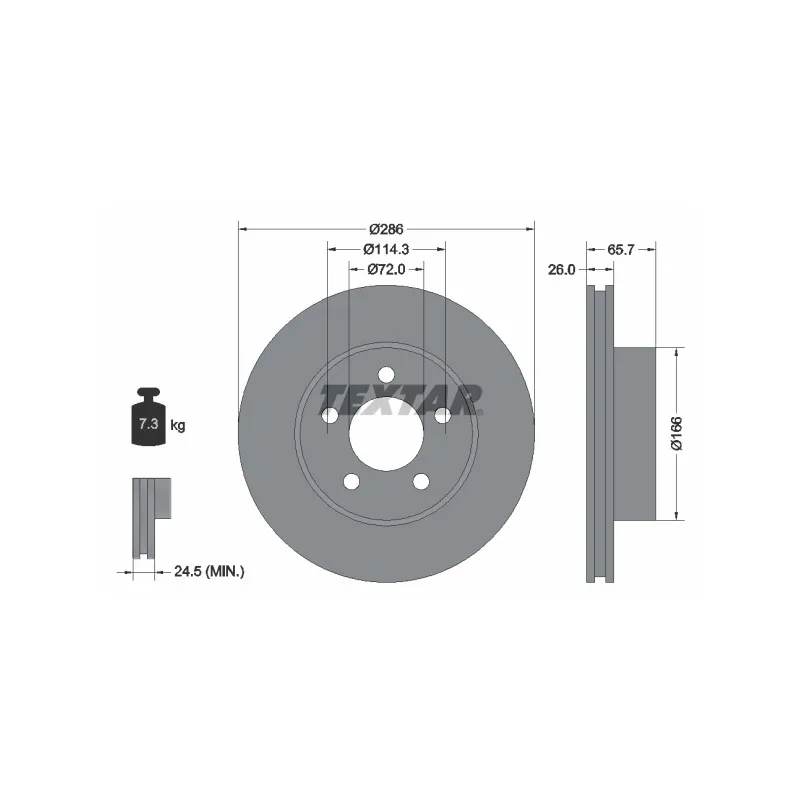 Jeu de 2 disques de frein avant TEXTAR 92169003