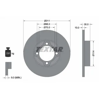 Jeu de 2 disques de frein avant TEXTAR 92170003