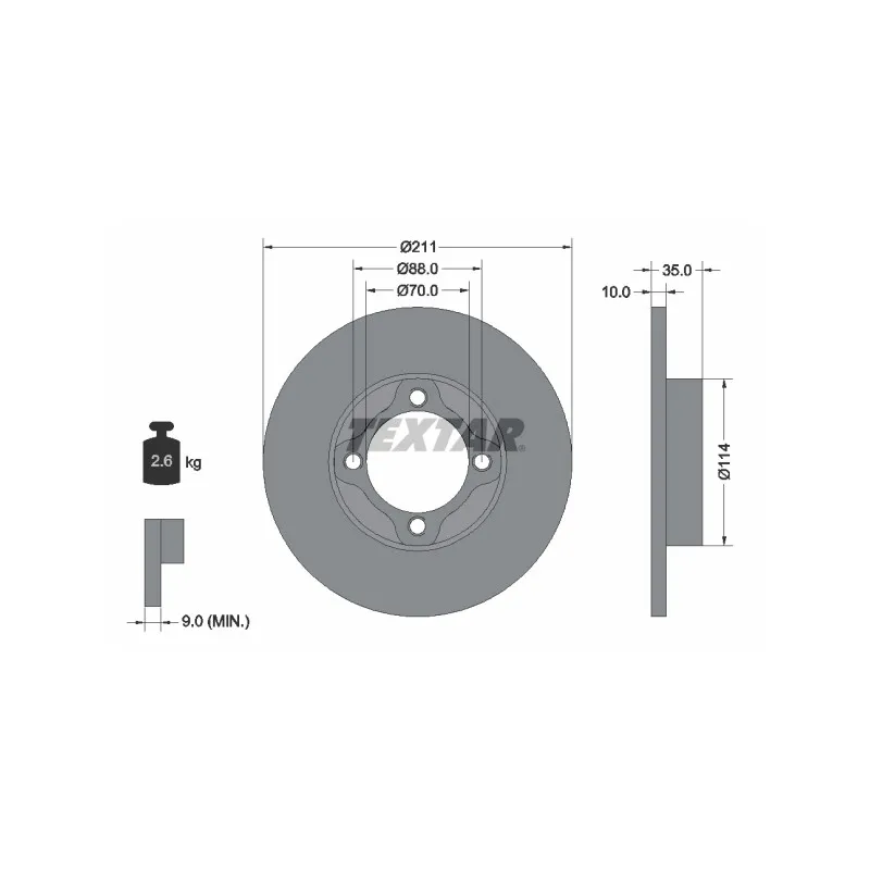 Jeu de 2 disques de frein avant TEXTAR 92170003
