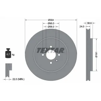 Jeu de 2 disques de frein avant TEXTAR 92170203