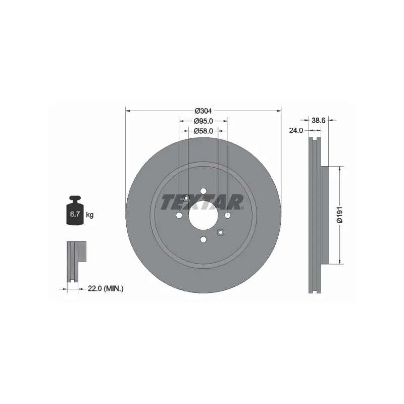 Jeu de 2 disques de frein avant TEXTAR 92170203